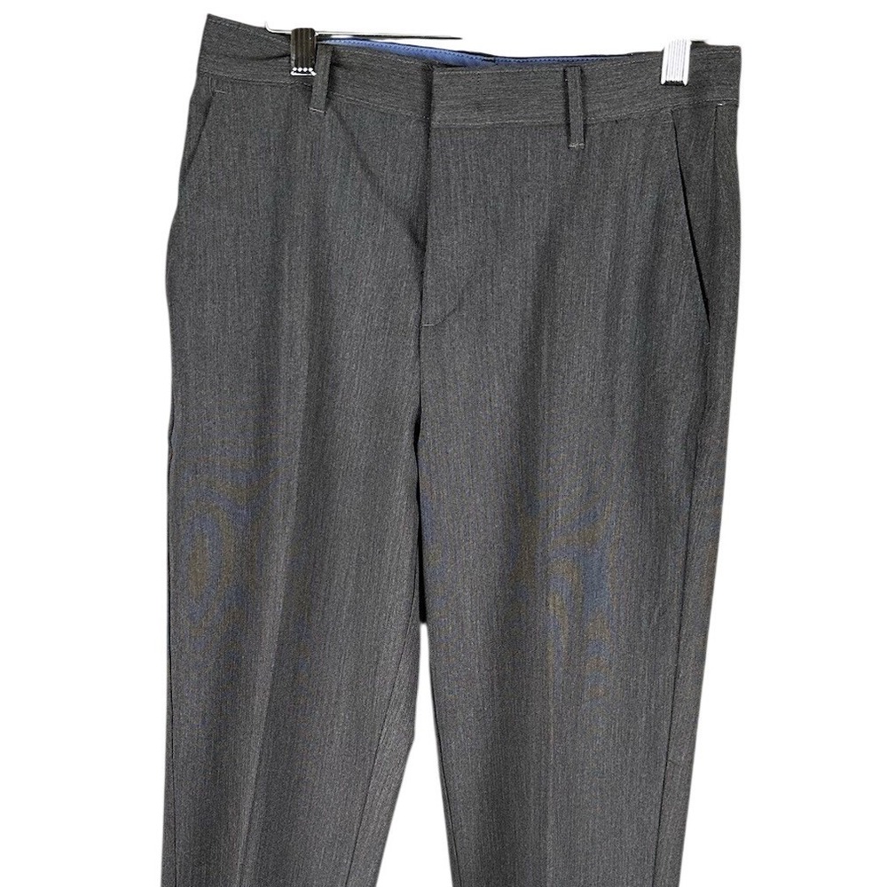 IZOD Boys Flat Front Stretch Dress Pants Charcoal Heath Grey Size 18 Z8D0027